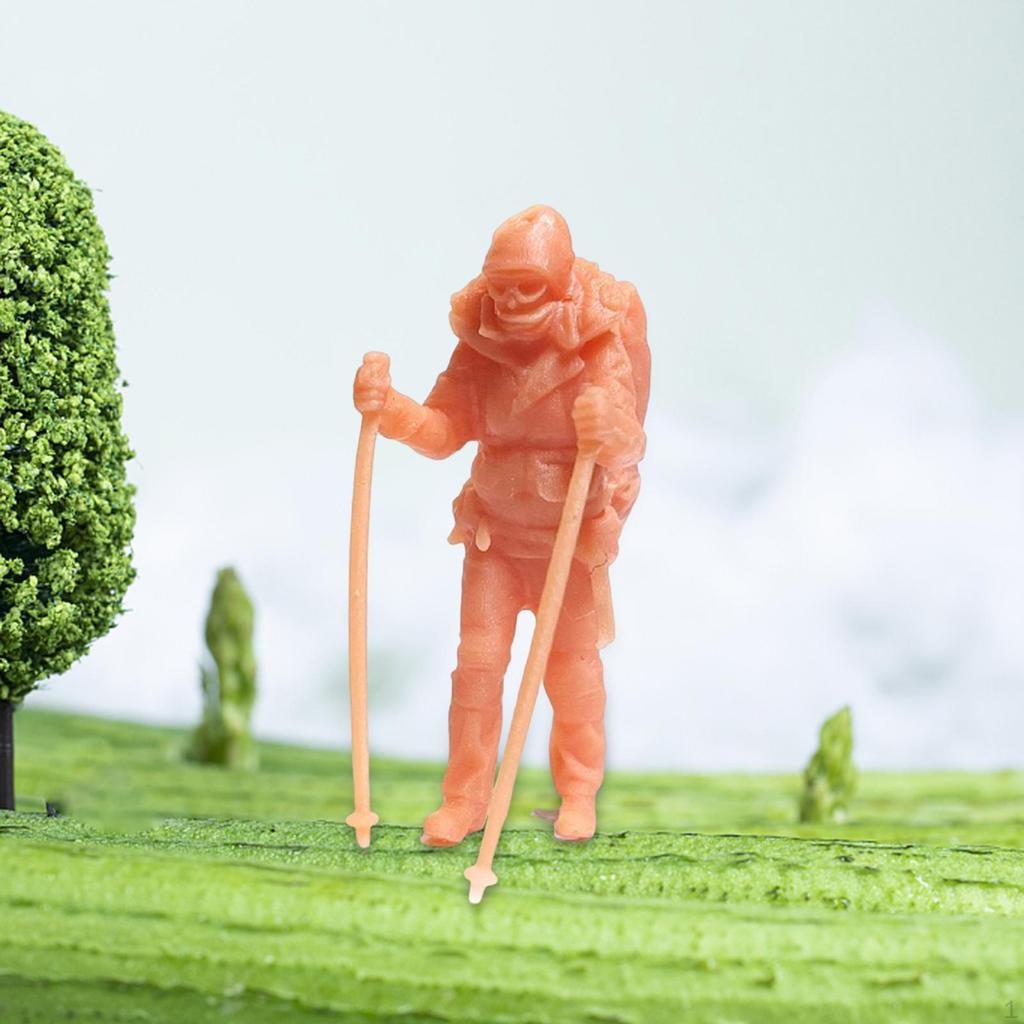 1:64 Scale Unpainted Human Figures, Resin Climbing DIY Crafts, Mini Action Figure for