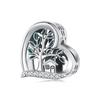 Heart with Tree House Silver Charm Bead