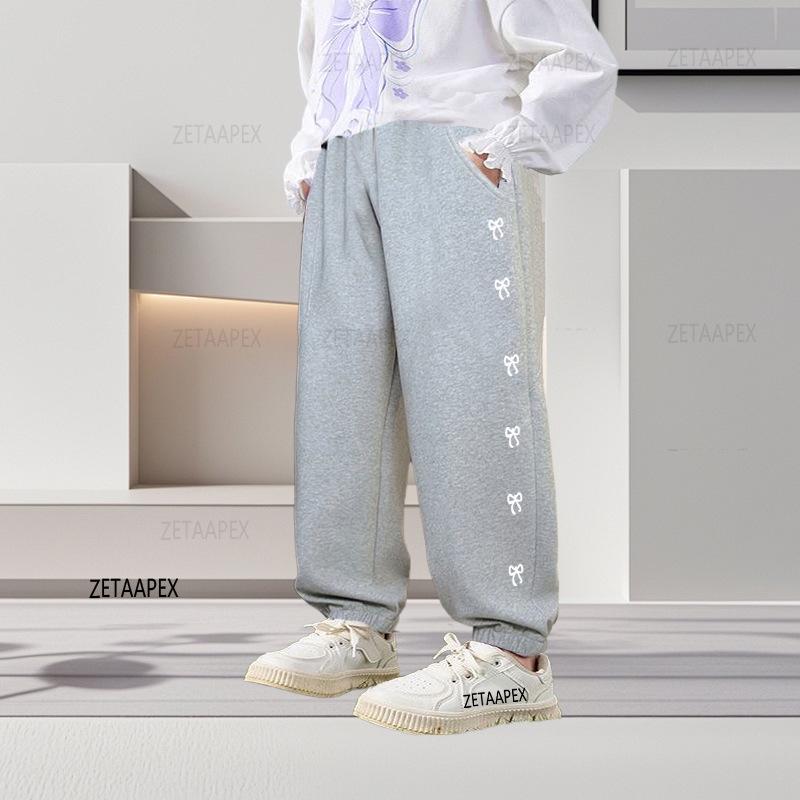 Plus Size High-Waisted Children's Sports Pants - 2025 New Style Loose Fit Long Sweatpants