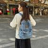Zaino1011 nuovo zaino ragazzi liceo grande capacità studenti medie denim studenti medie versione coreana casual donna