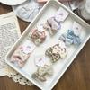 Attache-cheveux à carreaux floraux style coréen avec nœud pour filles - Accessoires élastiques pour queue de cheval