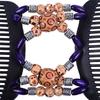Women Simulation Wood Double Stretchy Hair Beaded Comb Clip