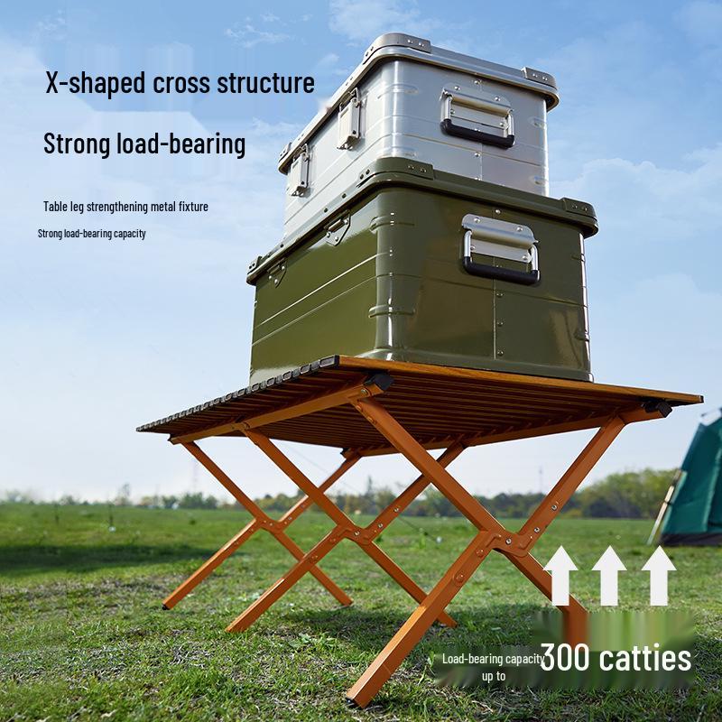Outdoor Camping Roll-Up Table and Chair Set: Lightweight, Folding for Night Markets or Picnics E18