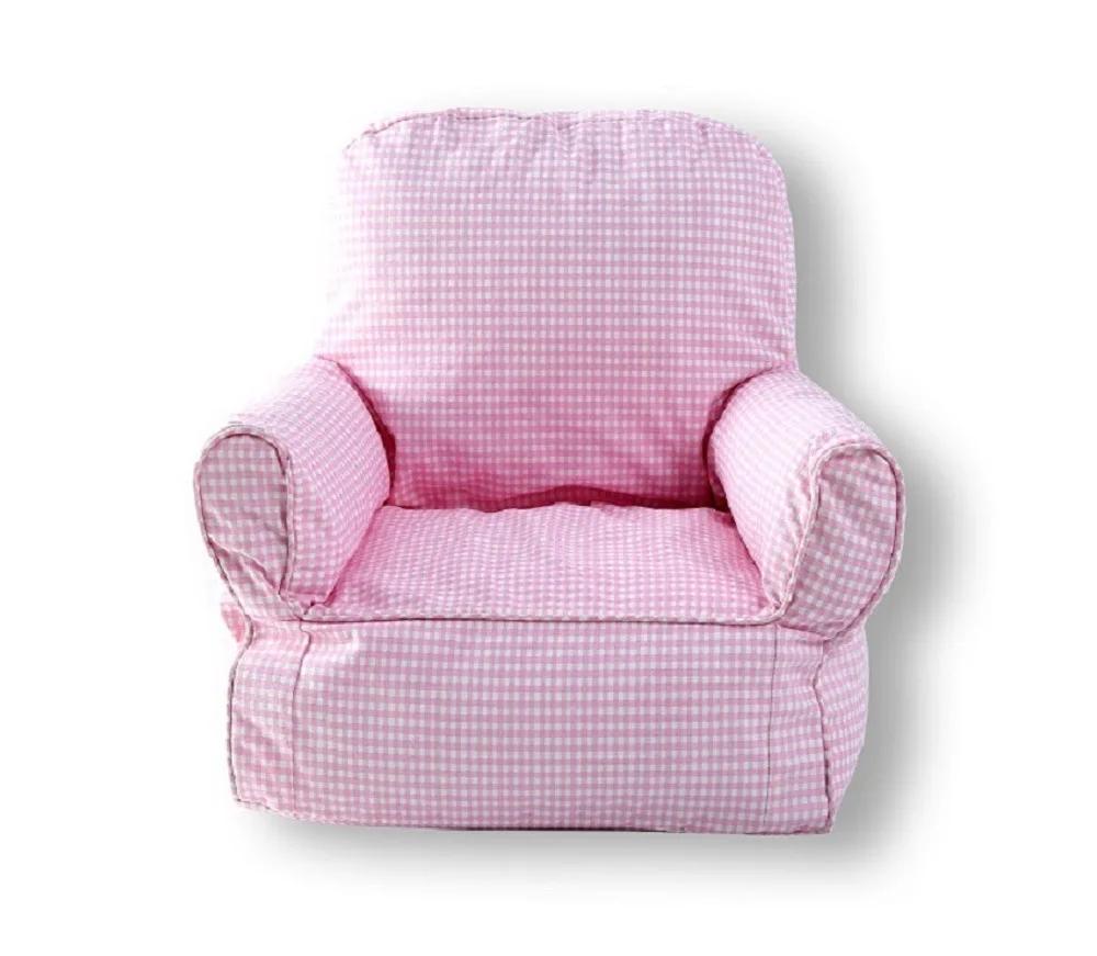 INS Children's Bean Bag Sofa Plaid Canvas Mini Chair Seat Kindergarten Early Education Institution Baby Single Furniture