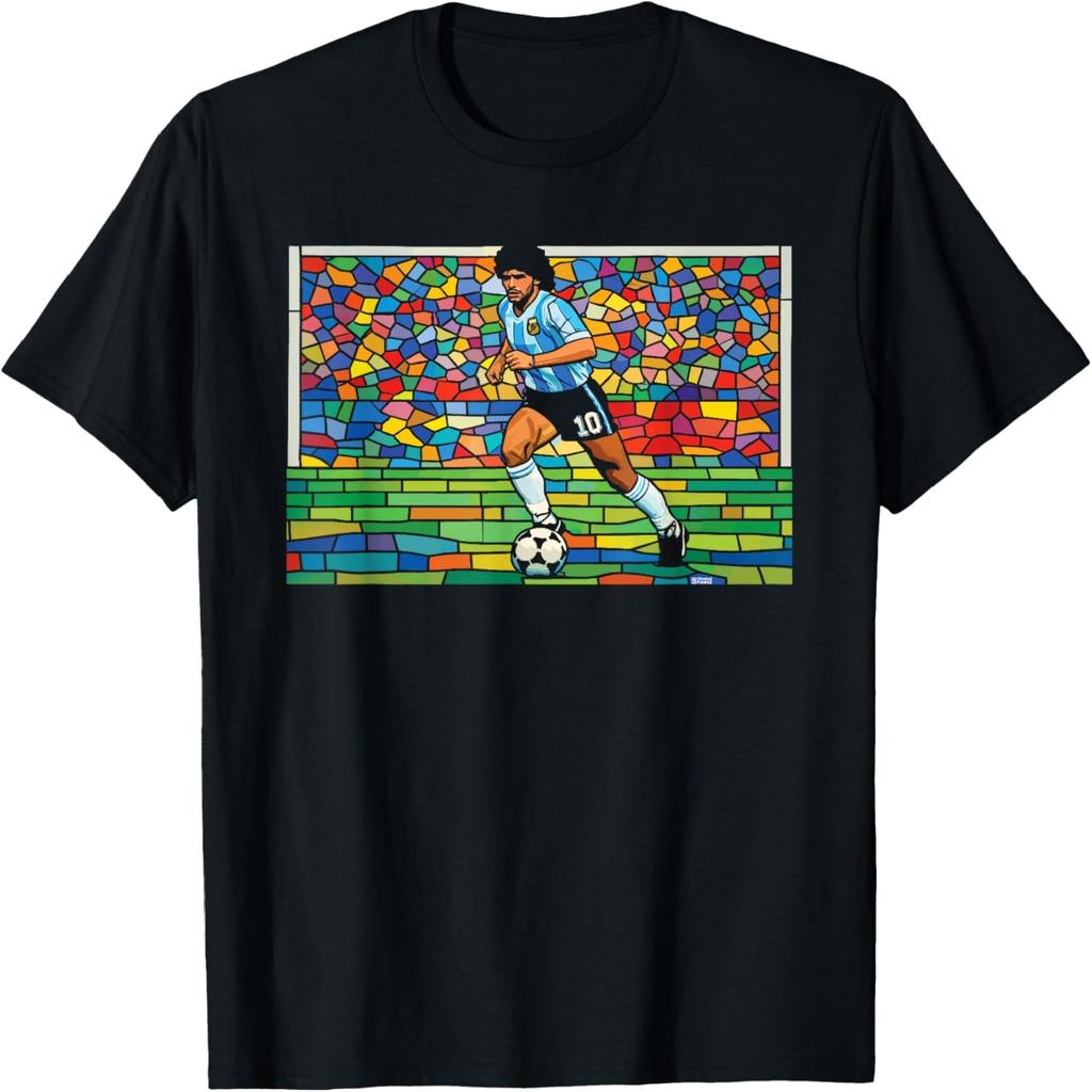 T-shirt Art Football Style Vitrail Diego Maradona