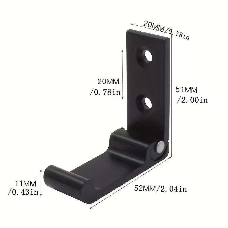 1pcs Heavy-Duty Aluminum Alloy Folding Coat Hooks – Wall-Mounted, Rust-Resistant, for Coats, Towels, Hats, Bags, Gear