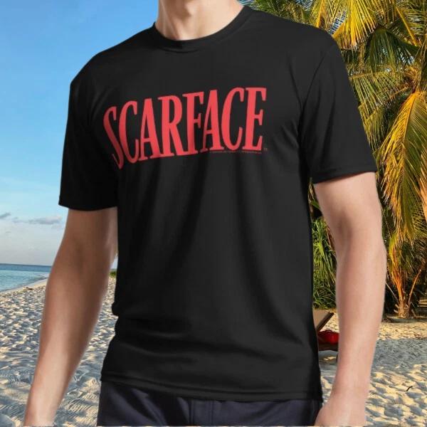 

New Shirt Scarface Red Text Title Poster Active T-Shirt Funny Size S to 5XL 2XL