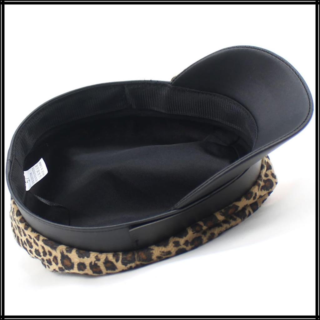 Marinărească Băiețel Leopard CZ324 [Colț Alb] Șapcă, Șapcă, Imprimeu, Pălărie, Ieșire, Călătorie, La modă, Animal, Pentru femei, (Maro)