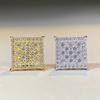 Luxurious 18K white gold and platinum PT950 hip-hop earrings for men and women, fashionable moissanite D color earrings