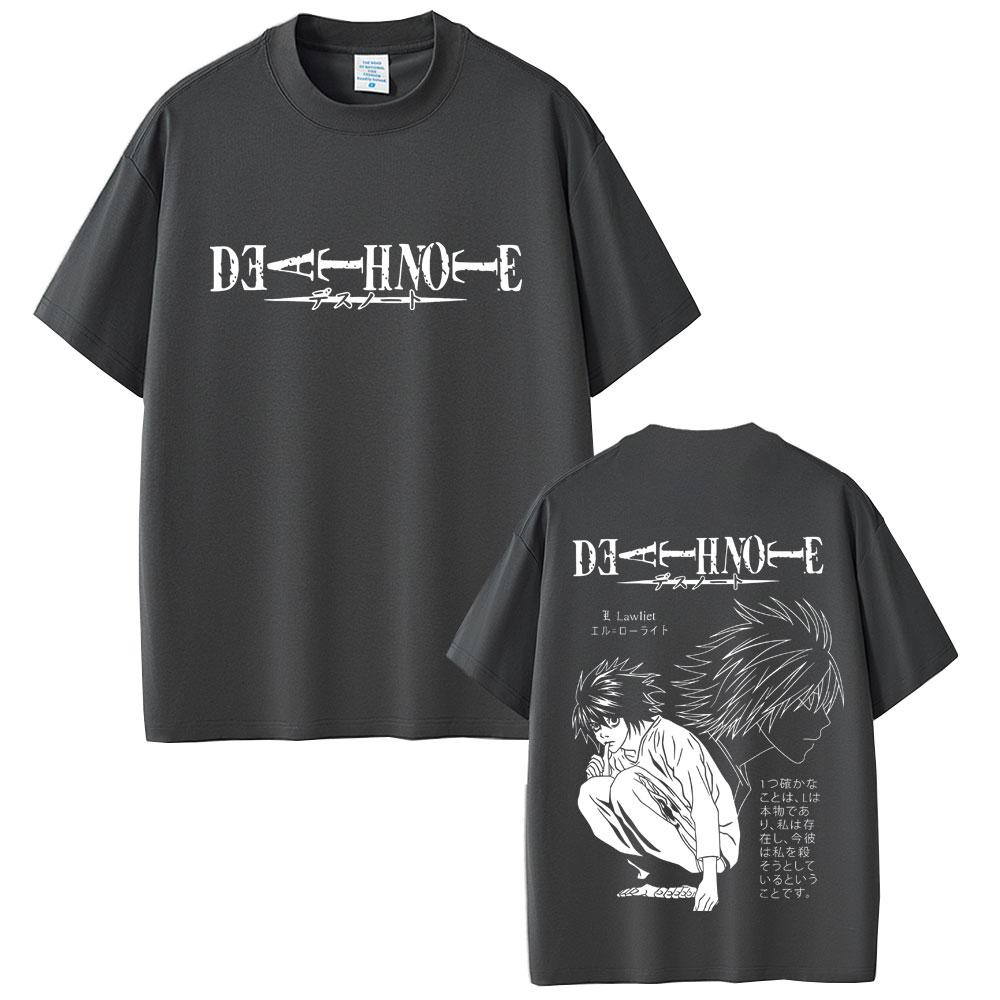 Anime Death Note Tshirt Yagami Light Graphic T Shirts Men Women Cartoon Manga Oversized Tshirts Mens 90s Vintage Streetwear