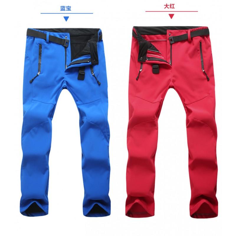 Men Women Softshell Cycling Pants Windproof Waterproof Fleece Lined Thermal Trousers Bike Commute Hiking Outdoor