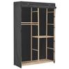 Wardrobe - 3 Tiers - Grey - Wooden Frame - 110 X 40 X 170 Cm