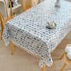 Creative Waterproof Coated Tablecloth Rectangular Reusable Cat Pattern Table Cover with Tassels Stain-resistant