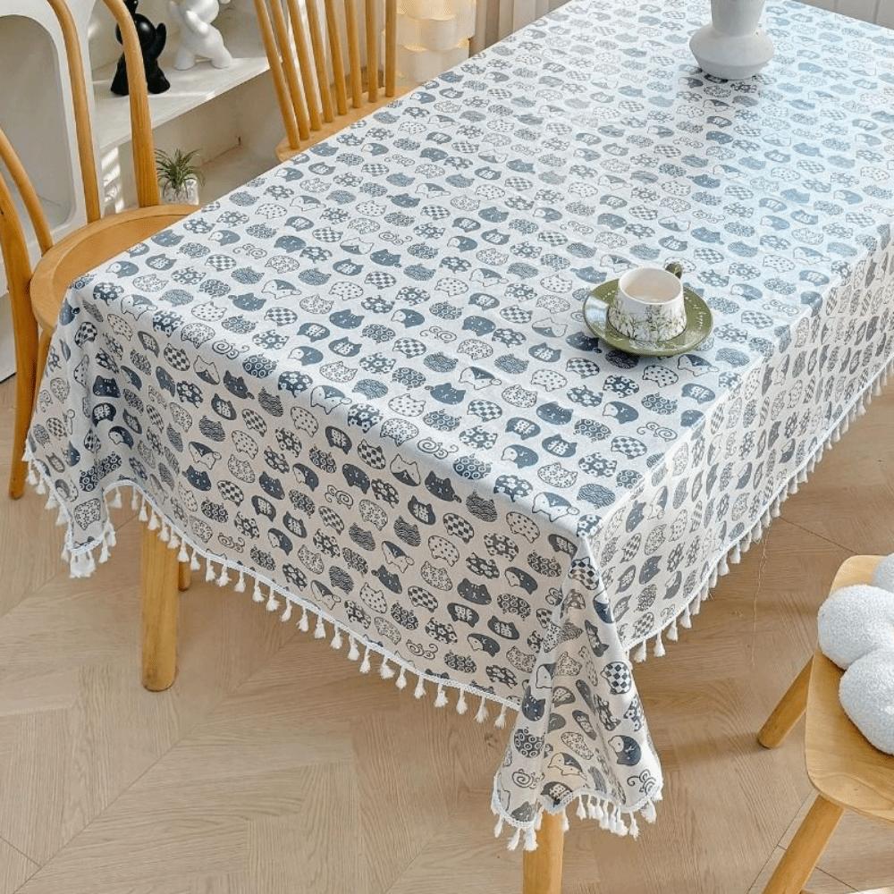 Rectangular Waterproof Coated Tablecloth Reusable Table Protection Coat  Tea Table