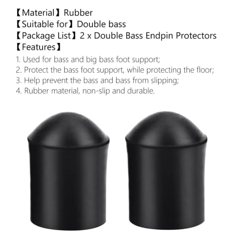 VGEBY Double Bass Endpin Rubber Caps (Set of 2) - Durable, Abrasion-Resistant, Non-Slip Rubber Endpin Protectors for Cello and Contrabass - Instrument
