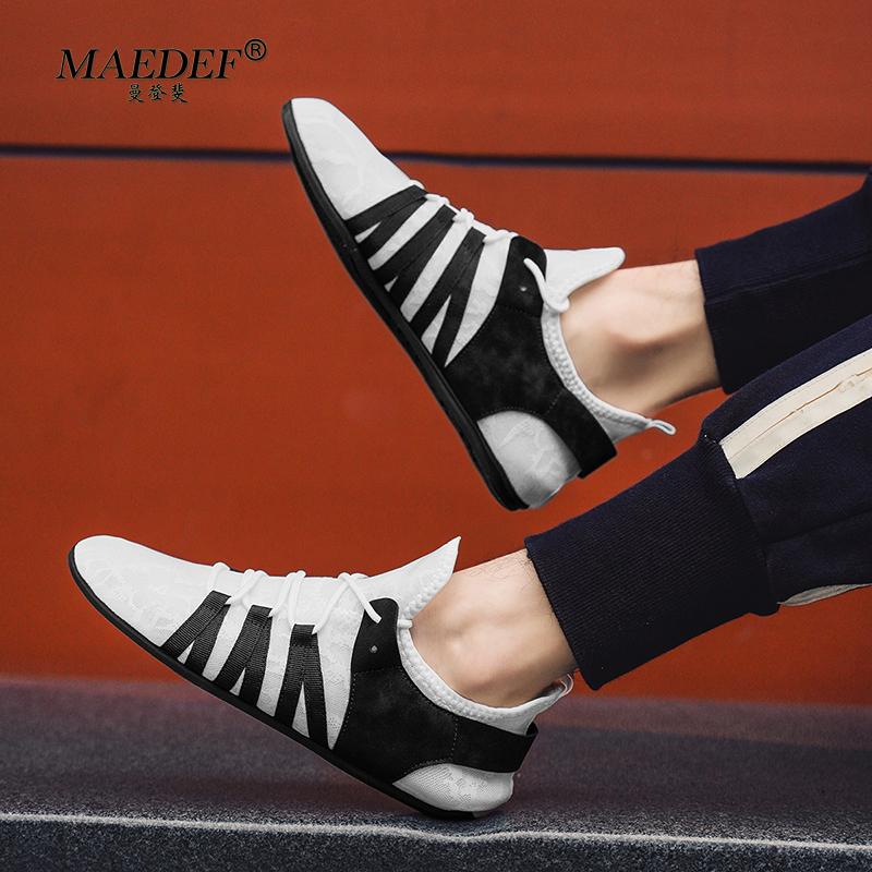 MAEDEF Shoes for Men Lightweight Fashion Designer Leisure Walking Breathable Flat Bottom Sports Men's Shoes Large Sizes 39-47