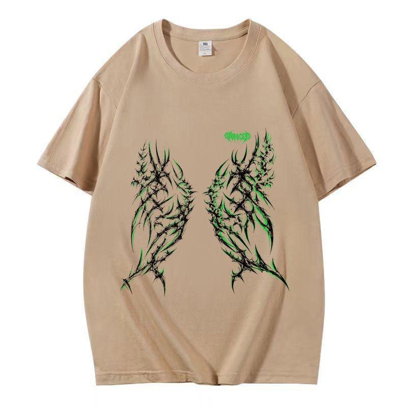 Summer New Cotton Short Sleeve T-Shirt Gothic Casual Fashion Couple Tops For Men Women