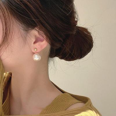Pearl Dangle Stud Earrings for Women: Korean Fashion, Stylish Two-Way Wear, New Temperament Ear Ornaments