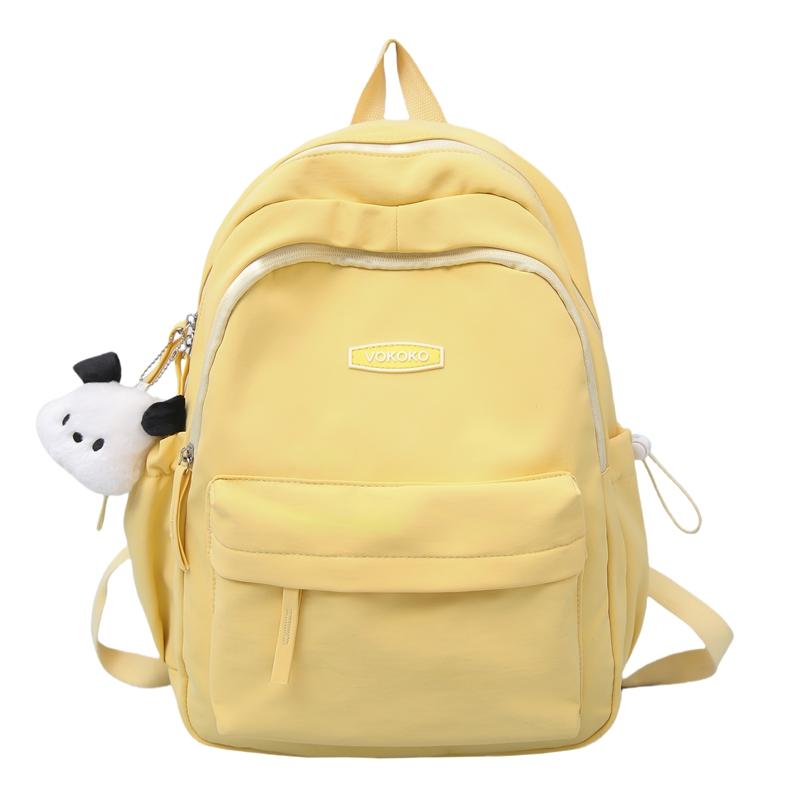 

Однотонный рюкзак Женский дорожный рюкзак Большой вместимости Студенческий школьный рюкзак Small жёлтый