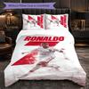 Biancheria da Letto a Tema Cristiano Ronaldo Set 3 Pezzi Copripiumino Biancheria da Letto Decorativa per Stanza Adolescenti Decorazione Casa