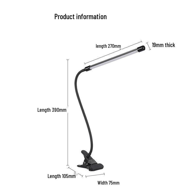 LED Clip-on Desk Lamp with Eye Protection for Dormitories and Bedrooms