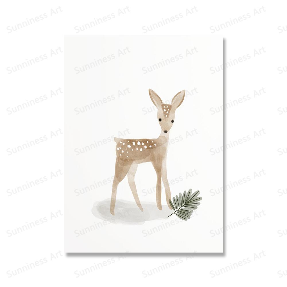 

Олень, лиса, кролик, медведь, лесная детская настенная живопись, холст, картина, скандинавские постеры, настенные картины в стиле бохо для декора детской комнаты 21x30cm No Framed белый