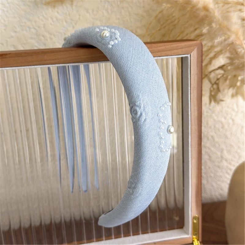 Elegante Acessório de Cabeça com Decorações de Pérolas Falsas Faixas de Cabelo da Moda Faixa de Cabelo Confortável para Casamentos e Eventos de Baile