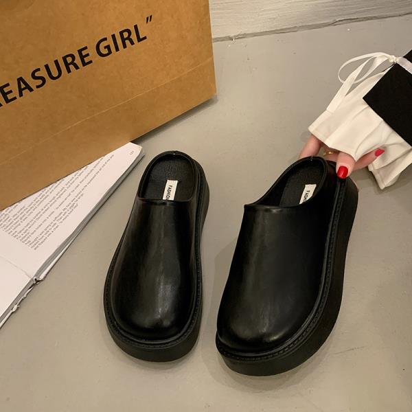 Fashion Cover Toe Shoes Woman's Slippers Platform Slides 2025 Spring Shoes Woman 2025 House Slippers Platform Cover Toe Pantofle New Spr