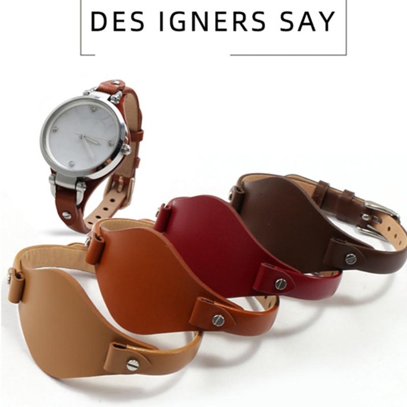 Premium Leder Dünnes Uhrenarmband Business Reise Outdoor Nutzung Kratzfest Schnellwechsel-Federstege