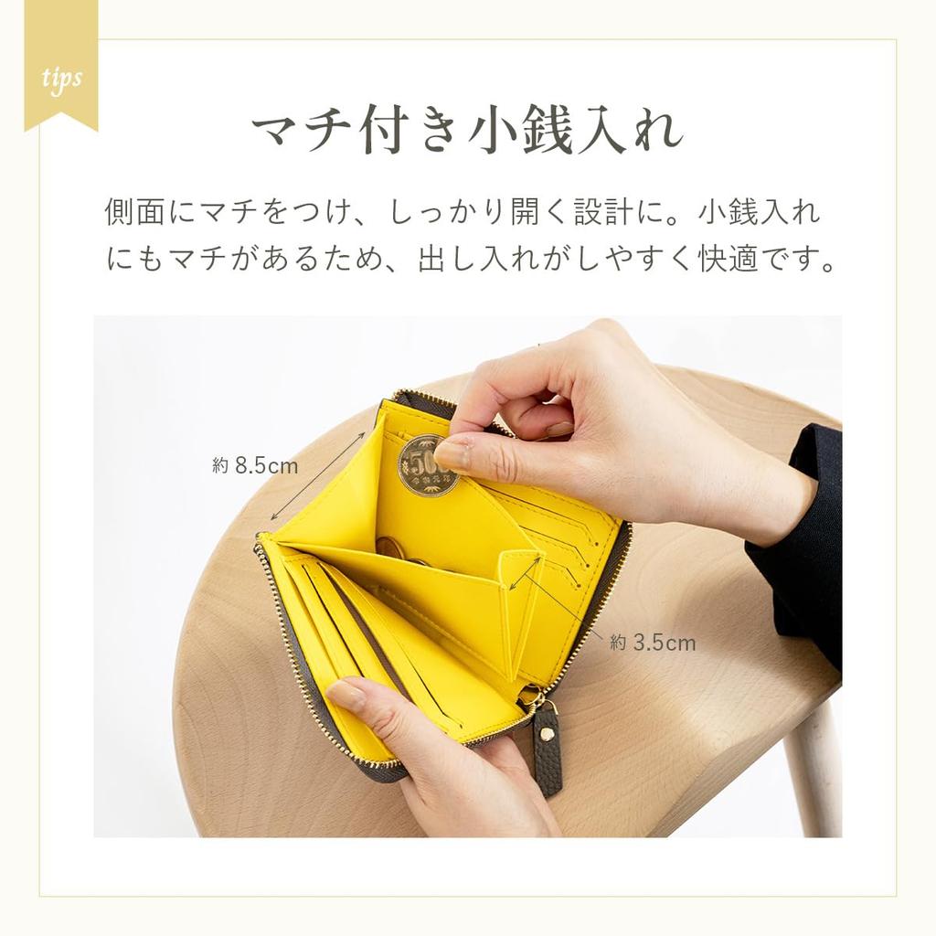 Mini Wallet for Bills Will Not Large Card Coin Small [RafiCaro] Women, Fold, Capacity, Holder, Purse, Wallet, L-shaped Zipper, Thin, Compact,