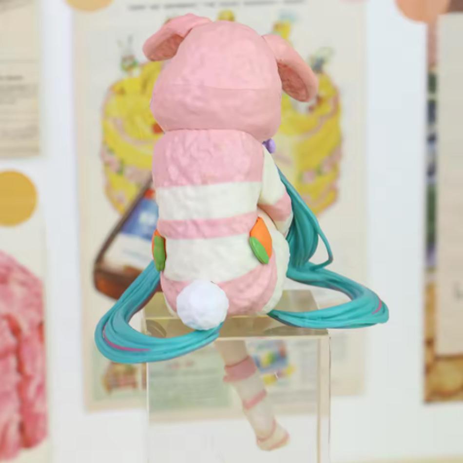 14CM Anime HATSUNE MIKU Figure Noodle Stopper Figure Rabbit Ear Pajamas Model Toy Doll Aciton Model Collection Gift PVC