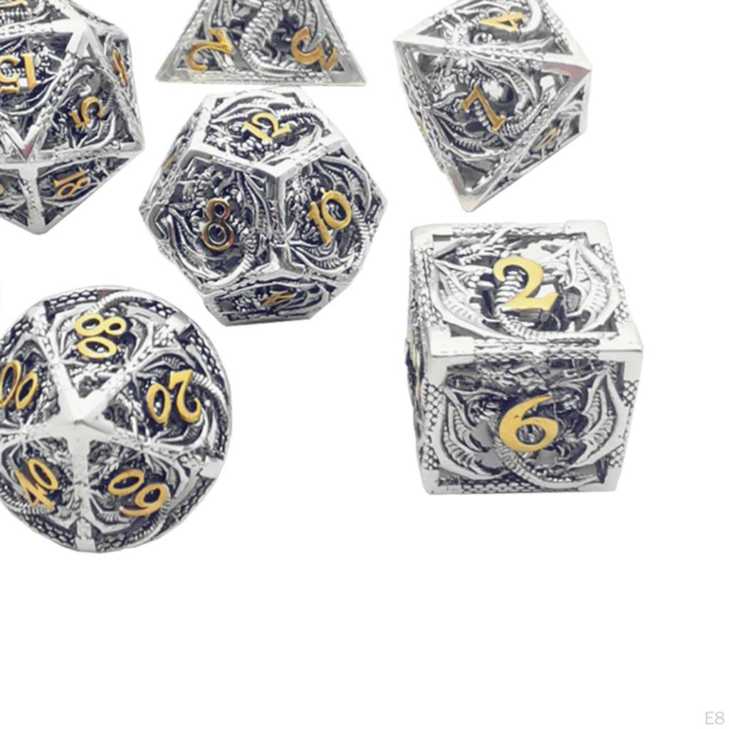 7 Piece Hollow DND Polyhedral Set Family Dragon Dungeon Entertainment Gifts Game
