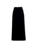 Women's Black Velvet High Waist Slit Midi Skirt - Spring/Autumn 2026