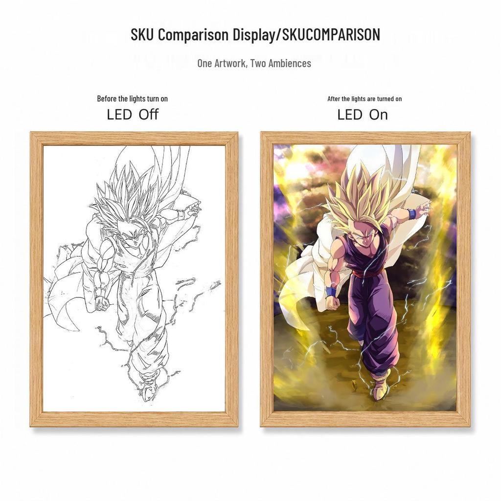 Veilleuse LED Dragon Ball: Cadre Photo Créatif Vegeta