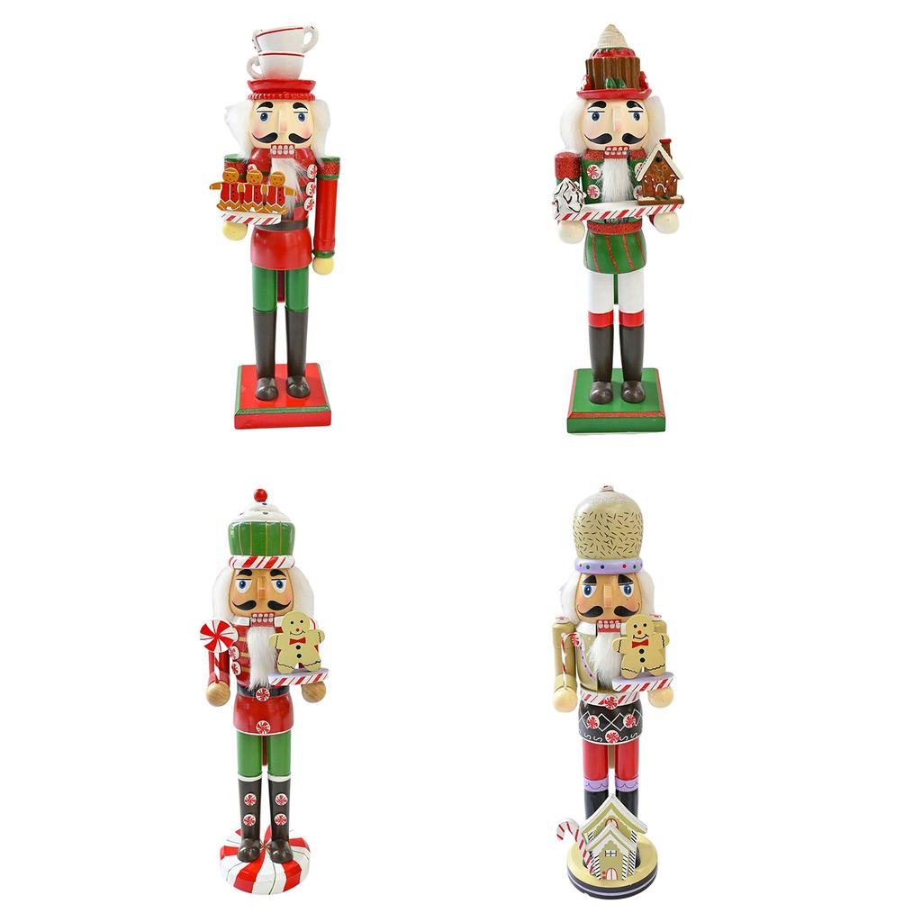 Patriotic Wood Nutcracker Soldier Figurine Patriotic Style Nutcracker Soldier Ornament Wood Figurine Christmas Decors