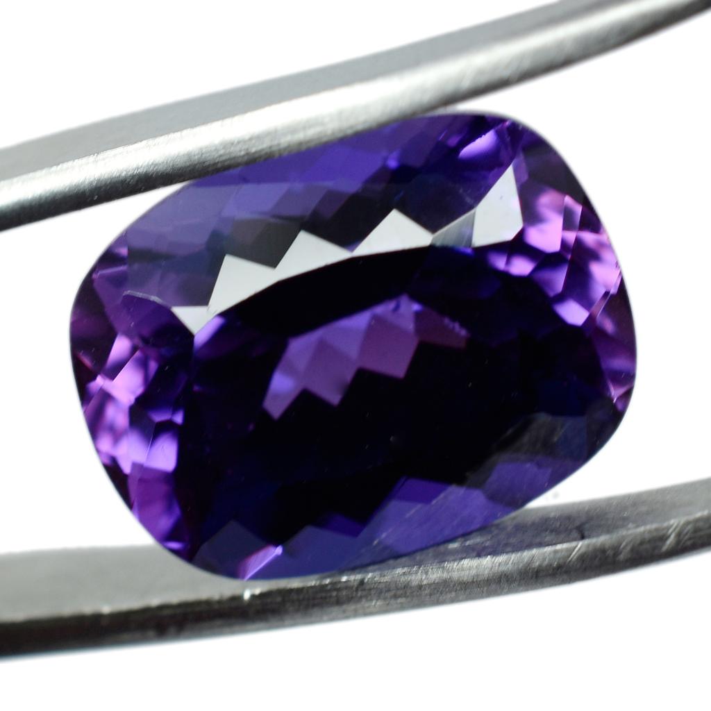 13.90 Carat   Rare Loose Gemstone Natural Purple Tanzanite Cushion Cut
