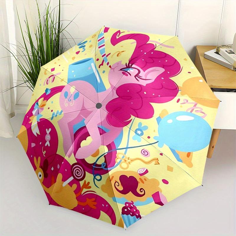 1pc My Little Pony Automatic Umbrella with Folding Feature - Compact Travel Umbrella, Perfect Gift for Birthday, Christmas, , 051