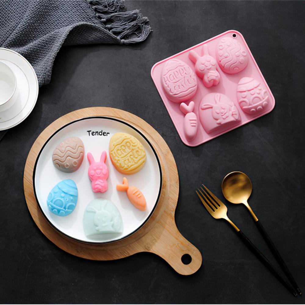 1~10PCS Cake Mold Cute Egg And Rabbit Style Gift Available For Easter Food Grade Silicone Kitchen Baking Accessories Tools