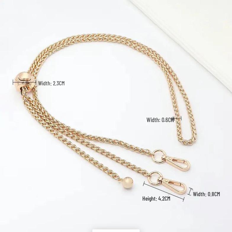 Gold Ball Adjustable Metal Chain Shoulder Strap for Bags - Crossbody and Single Shoulder Use (Accessories Sold Separately)