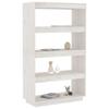 vidaXL Bücherregal/Raumteiler Weiß 80x35x135 cm Massivholz Kiefer
