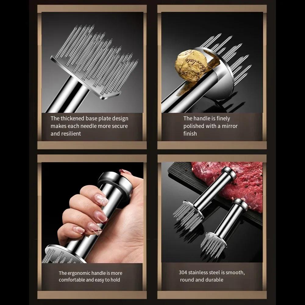 Marinade Injector Cooking Tool Meat Tenderizer Automatic Rebound Function Compact Kitchen Gadget Efficient Meat Cooking