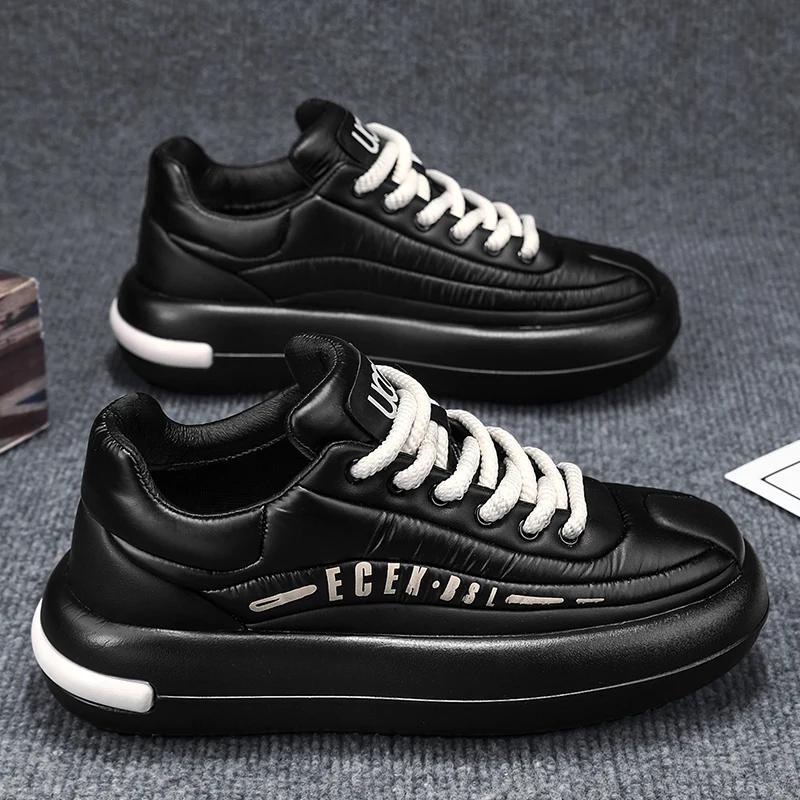 High Top Sneakers Plus Size 45 46 Mens Designer Winter Plush Warm Snow Boots Fashion Casual Down Height Increased Platform Shoes