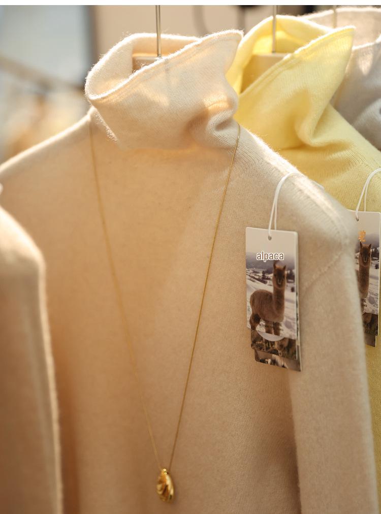 Luxurious Cashmere Alpaca Silk Wool Blend Women's Sweater for Autumn/Winter
