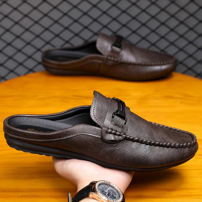 Summer Men Half Slippers Breathable Lightweight Man Casual Shoes Comfortable Walking Sneakers Non-slip Flats Lazy Shoes