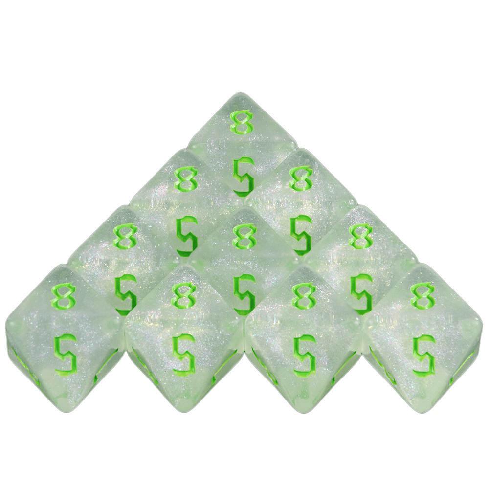 Acrylic Dice DND Dice Set D8 Polyhedral Dice for DND RPG Table Game 10pcs Game Dice