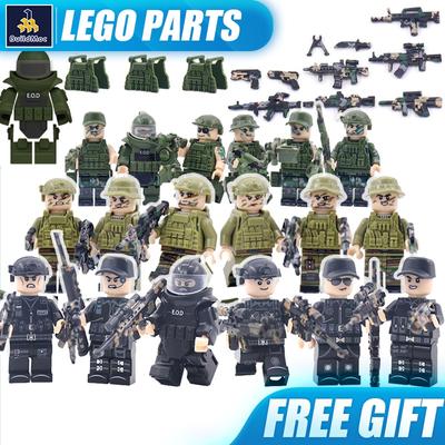 Swat Team Military Army Set Military Accessories Police Minigigures Parts Building Blocks Toys