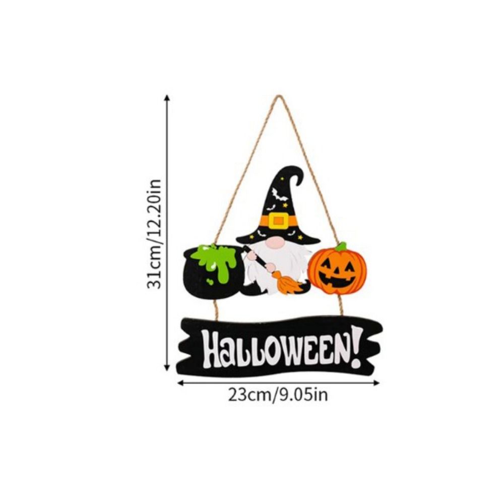 

Wooden Gnome Hanging Pendants Handmade Halloween Pumpkin Props Home Decor style 2