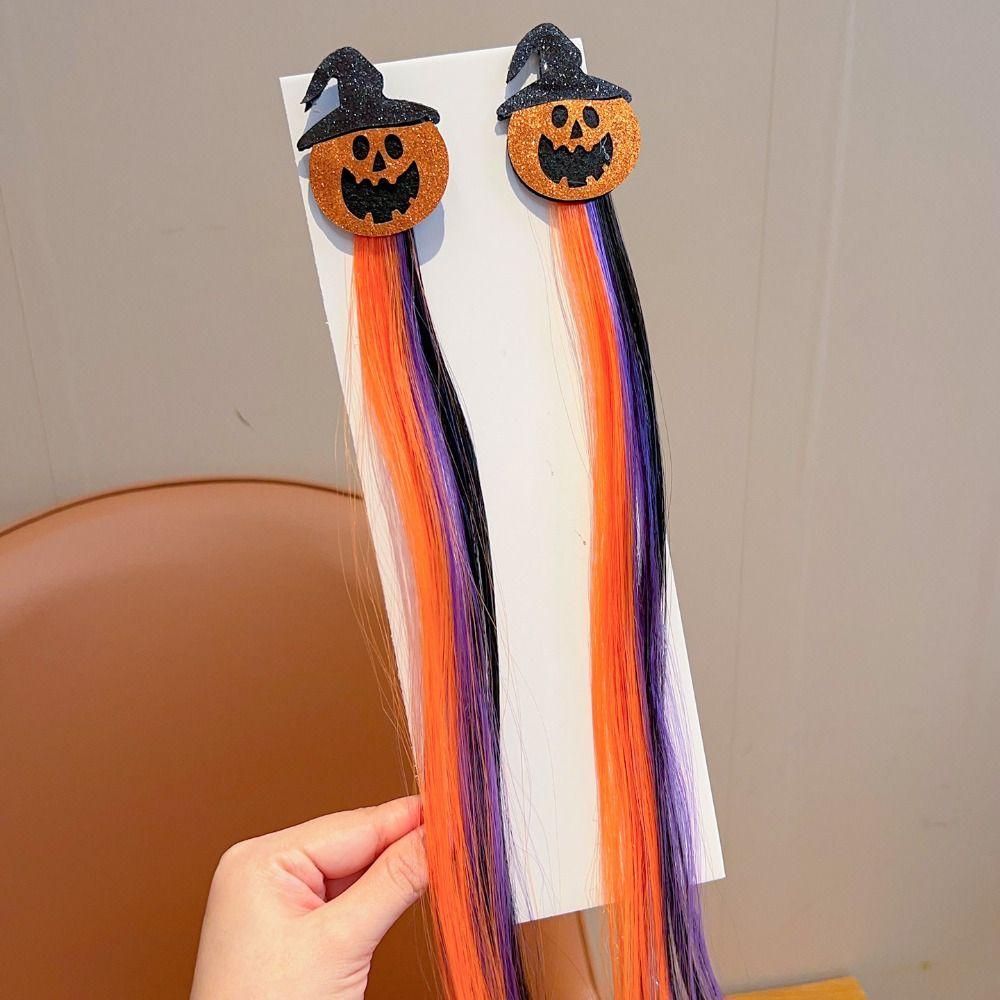 1/2/3 Pair Gradient Colored Halloween Wig Hairpins Party Atmosphere Headwear Halloween Party Use