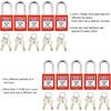 SAFBY 10 Keyed Different Lockout Tagout Lock - Loto Safe Padlocks for Lock Out Tag Out Stations and Devices (Red, Key Different)