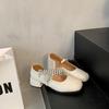 Women's Retro French Mary Jane Square Toe Leather Shoes, 2025 Spring/Autumn, Chunky Heel, Versatile Low-Cut for Skirts